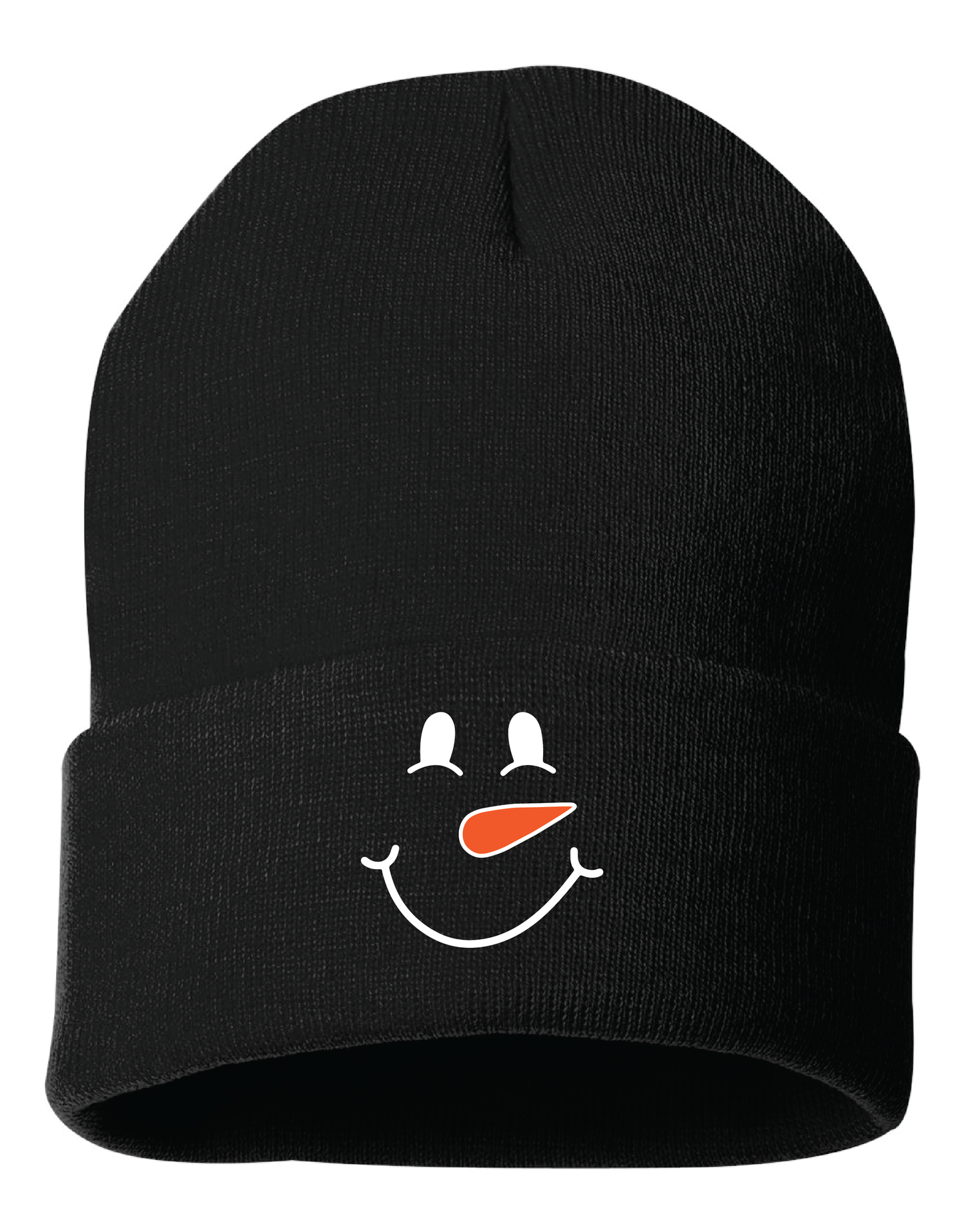 Snowman Smiley Face Embroidered - Beanie