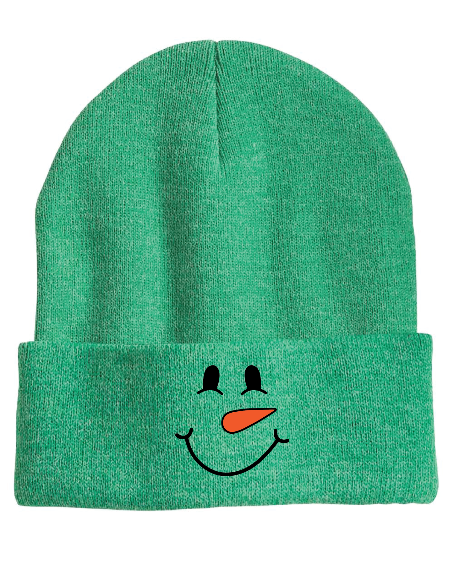 Snowman Smiley Face Embroidered - Beanie