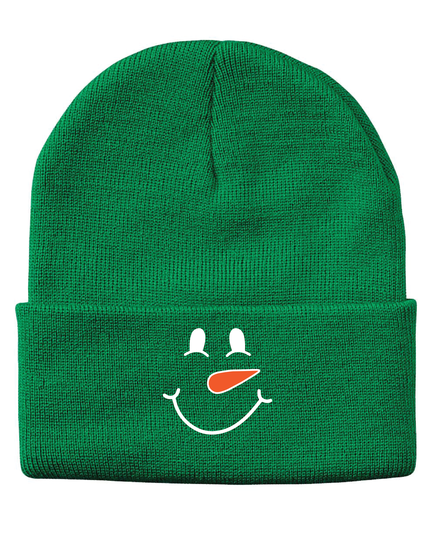 Snowman Smiley Face Embroidered - Beanie