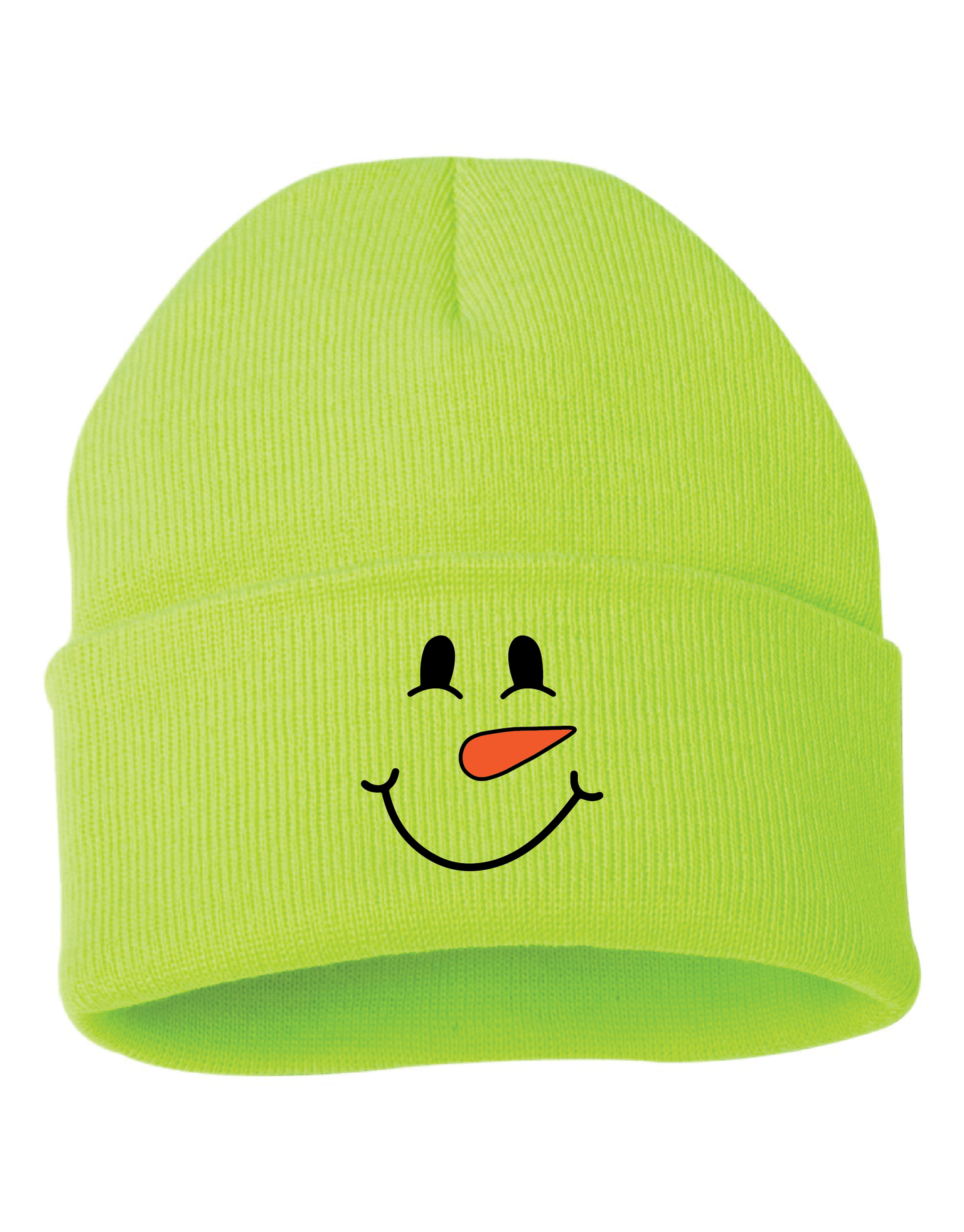 Snowman Smiley Face Embroidered - Beanie