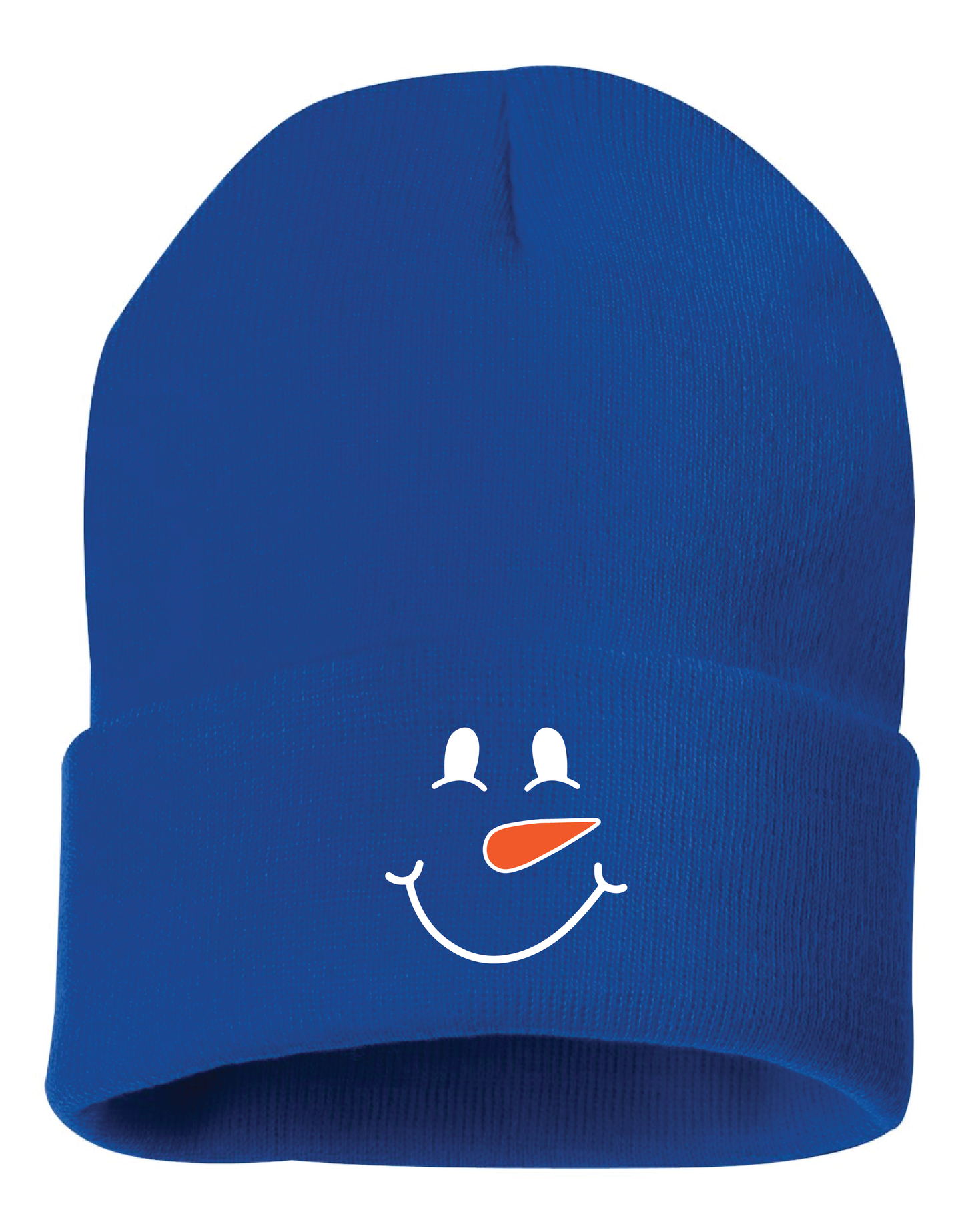 Snowman Smiley Face Embroidered - Beanie