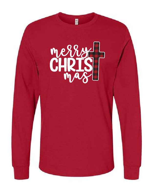 Merry Christmas Cross- Crewneck