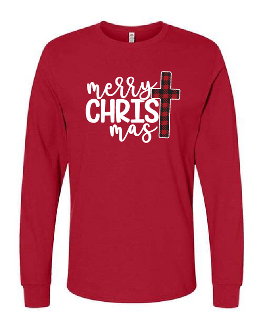 Merry Christmas Cross- Crewneck